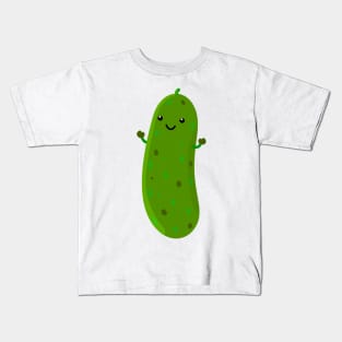 Cute happy pickle cartoon illustration Kids T-Shirt